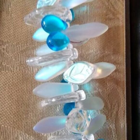 Hand made Czech Glass Bead Necklace Turquoise - Picture 2 of 2